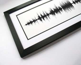 Custom Song Print - Sound Wave Art Print, Canvas, or Framed Print (Mono) - Request a Song and Artist; Waveform Soundwave Image Wall Art