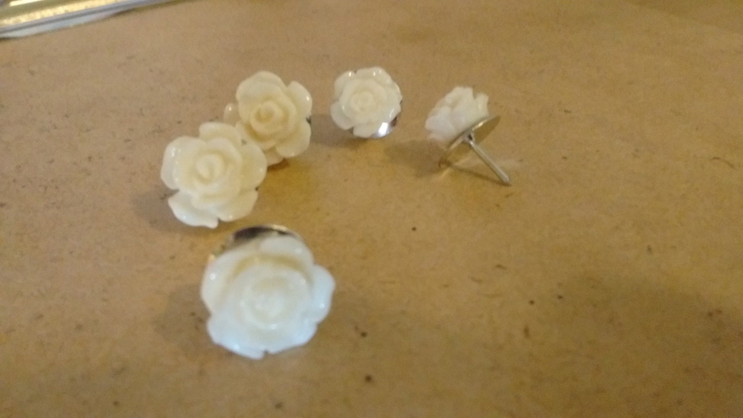 Set of 6 Rose tack pins Tacks Pins Roses Tack by TheMidstofHer