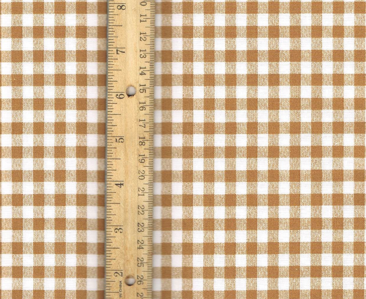 Tan Plaid Fabric, Tan cotton fabric, gingham sewing fabric, sewing ...