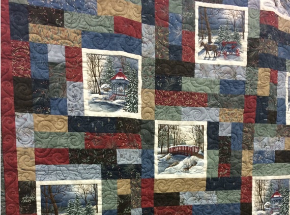 Town Square Quilt Kit Doug Leko Antler Quilt Designs Holly Taylor's Fabrics Moda Size 65 x 79 Kit 6630 Includes Full Quilt Pattern Book