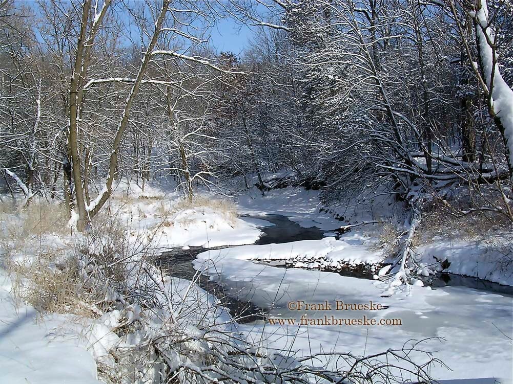 Winter on the creek Winter Scene First Snowfall Fine Art