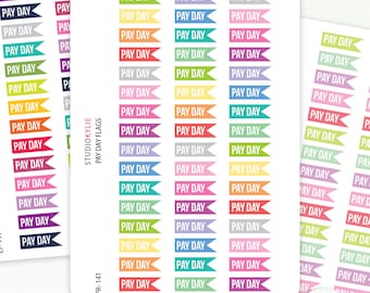 Pay Day Flags Planner Stickers - Repositionable Matte Vinyl
