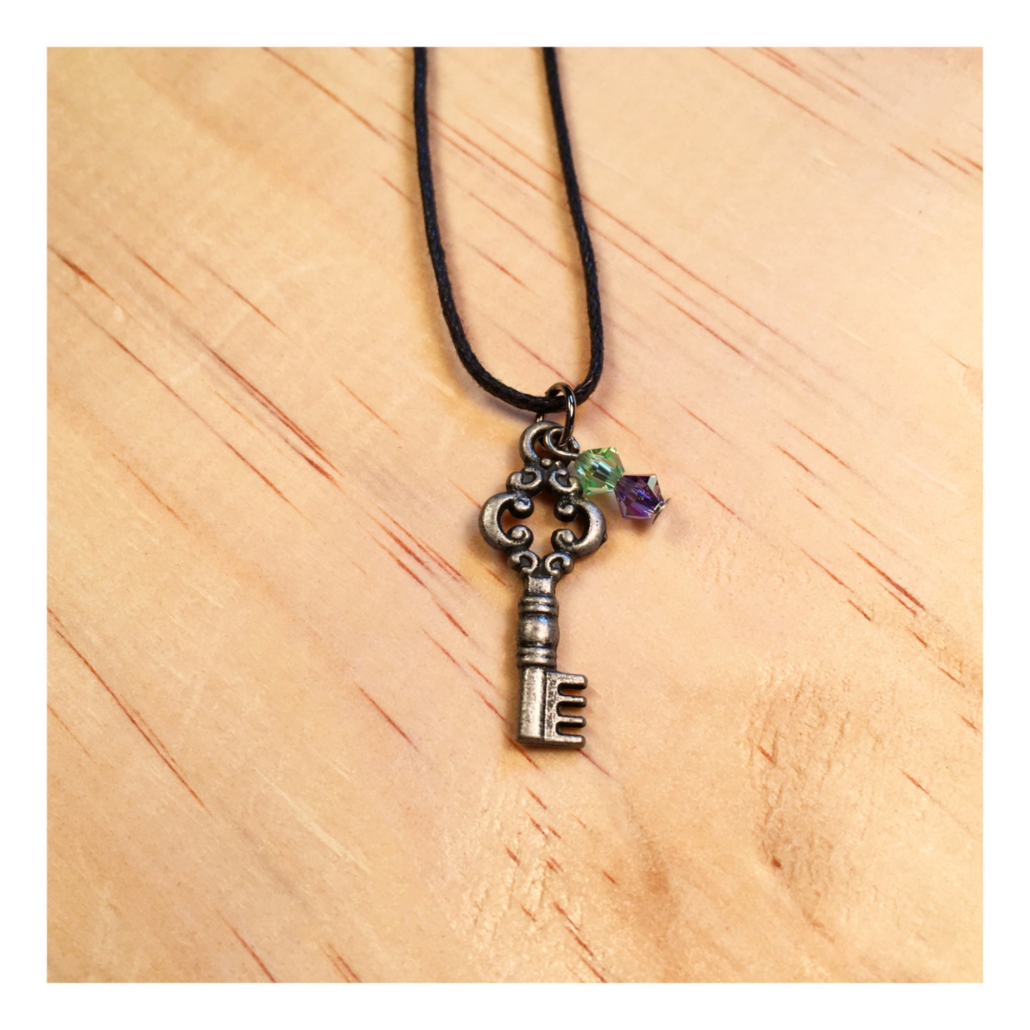 Minature key choker necklace with crystalized beads