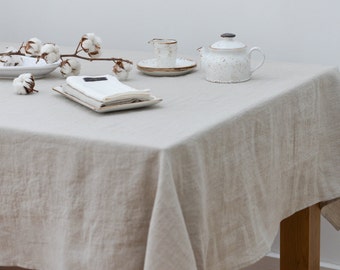 Washed Linen Natural Classic Tablecloth