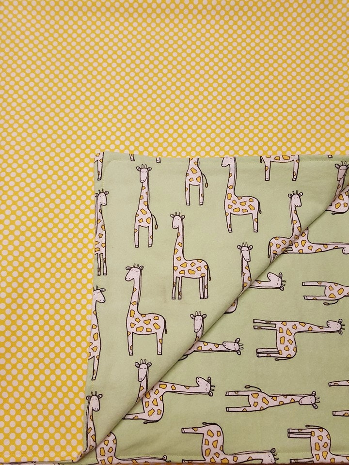 Receiving blanket Yellow giraffe baby blanket flannel