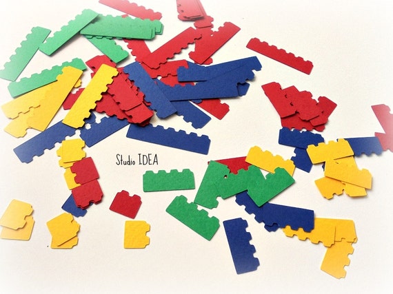Lego Confetti Blue Yellow Green Red Lego Cut Outs By StudioIdea