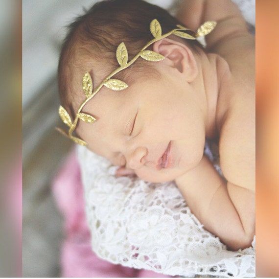 Gold leaf crown gold leaf headband leaf headband by delicatebows1