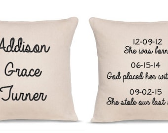 Gift for Adopted Child - Adoption Pillow - Adoption Gift - Foster Parents - Adoption Quote - Adoption Sign - Foster Children