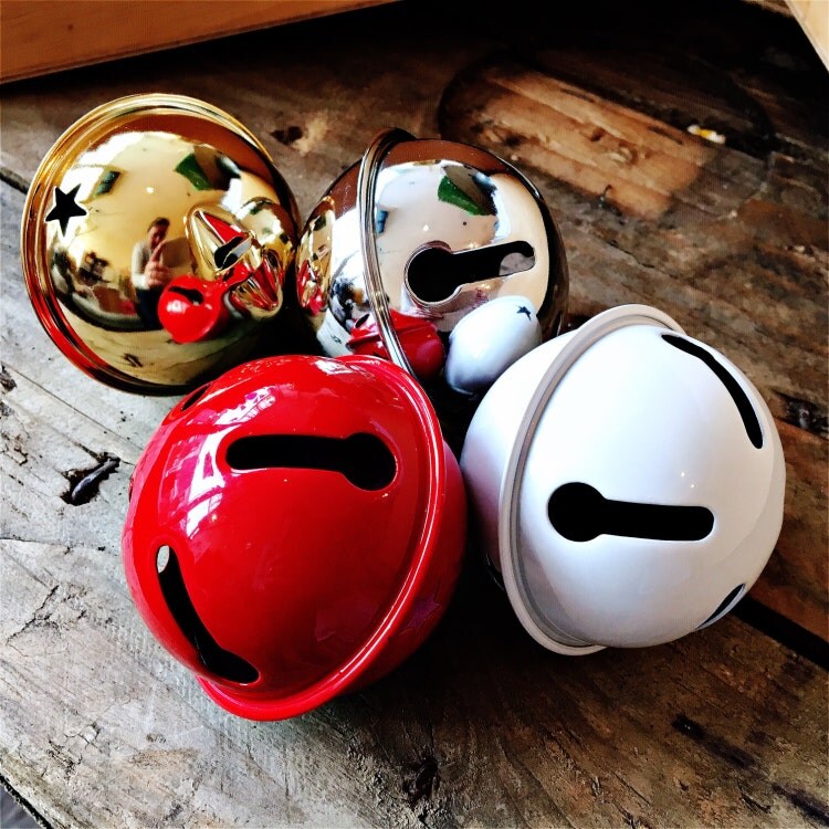 Large Metal Jingle bell avaliable in red gold by SeededEtsy