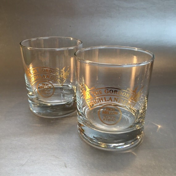 The Gordon Highlanders Scotch Glasses Vintage Advertising