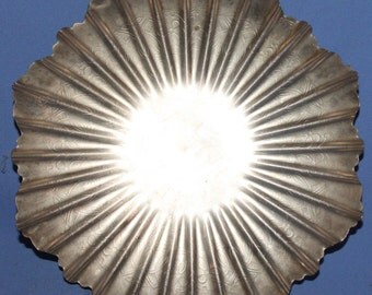 Vintage Ornate Metal Pedestal Bowl