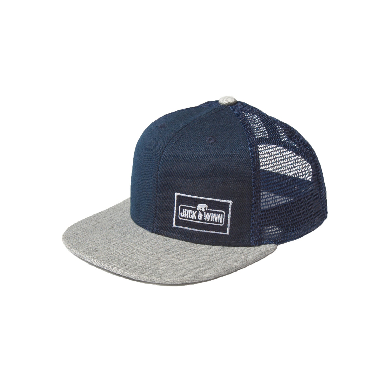 Baby/Toddler Trucker Snapback Hat Navy & Heather Gray