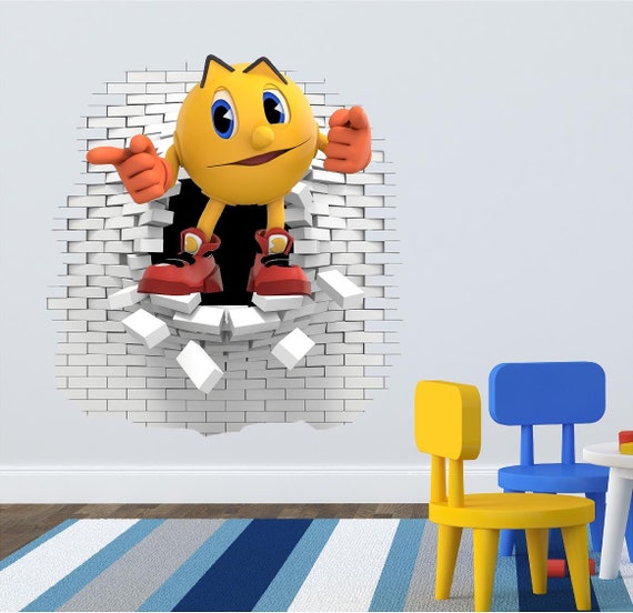 3D Pacman Wall decal great for the kids room. by ArtogText on Etsy