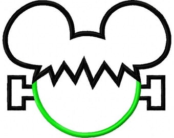 Mouse Frankenstein Applique Design 3 sizes, dst, exp, hus, jef, pes, sew, vip, vp3, Formats Digital INSTANT DOWNLOAD