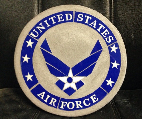 Air Force Military Logo stained glass mosaic by StepsInStone