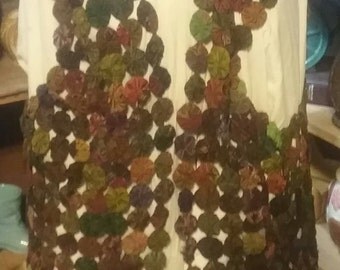 Size 14 -16 Vest....Made of Silk...Yo Yo Quilt Pattern Unique, No Seams..A Must have