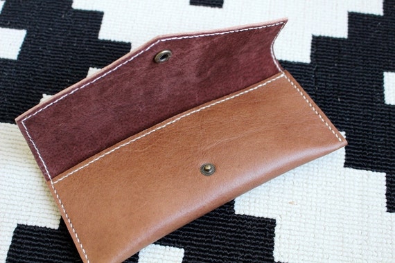 Minimalist leather wallet brown leather wallet leather