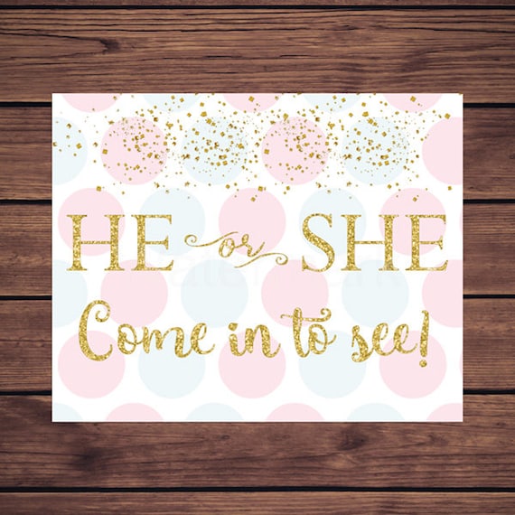Gender Reveal Sign Gender Reveal He or She by