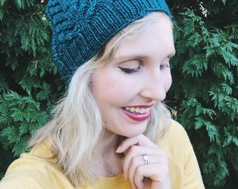 READY TO SHIP: Teal Hat // Teal Slouchy Hat // Teal Cabled Hat