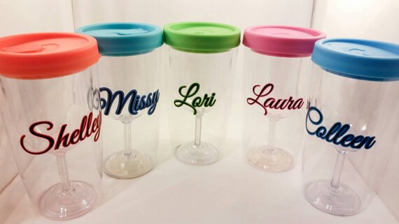 Wine Tumbler Personalized wine2go vinyl decal by VineandWhimsy