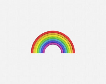 Rainbow Machine Embroidery Design - 4 Sizes