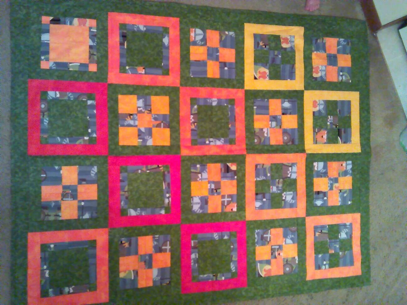 Vikings in the Woods quilt 41x53 Boys by TheAurorasQuilting