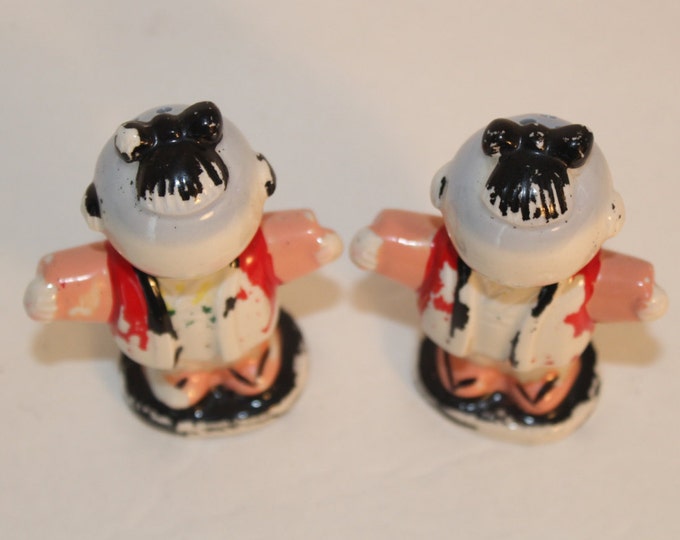 Vintage Oriental Asian Girl Salt and Pepper Shakers