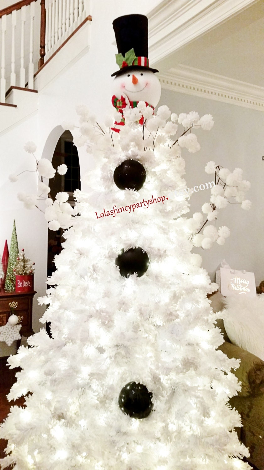 Snowman Tree Topper Head LARGE Supply Tall Black Hat