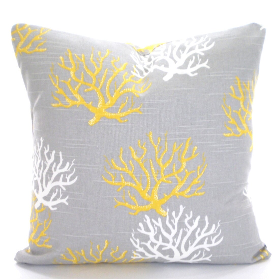 Gray Yellow Nautical Pillow Covers Throw Pillow Cushions