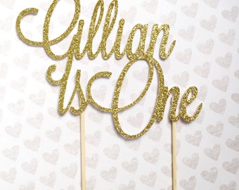 First Birthday Cake Topper l Baby's First Birthday Topper l One Topper l Personalized Age Cake Topper l Personalized Name Cake Topper