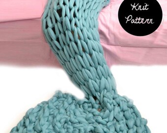 Chunky Mermaid Tail Pattern - INSTANT download pdf file