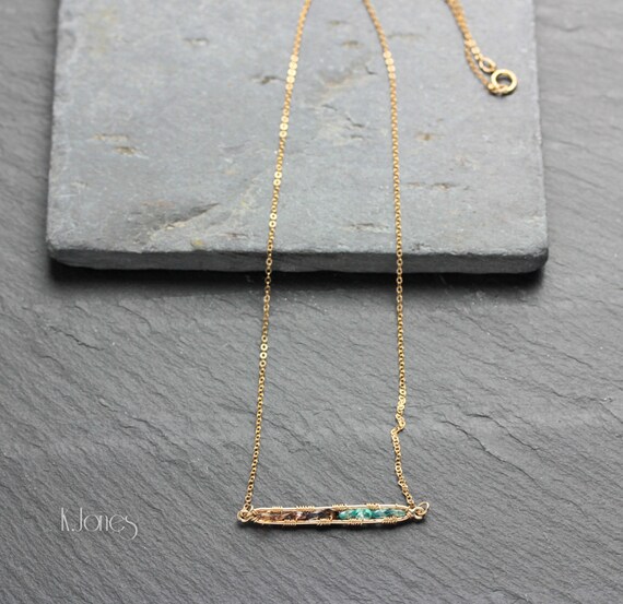 Items similar to Apatite Necklace, Delicate Necklace, 14K Gold Filled