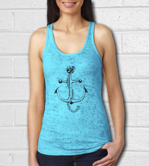 Anchor tank top Womens Nautical clothing Nautical Shirt