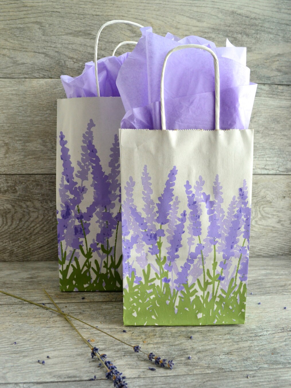Lavender Gift Bag with tissue paper