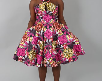 African clothing : NEW PAULINE dress handmade from authentic super wax print.african prints,ankara fabric,dresses