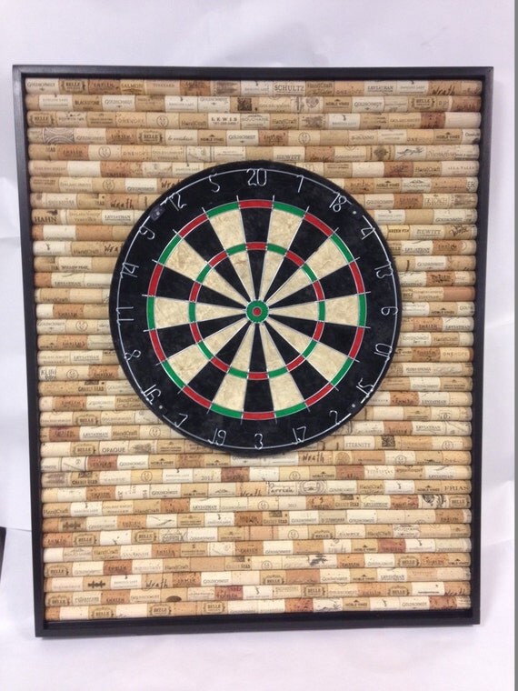 Handmade Wine Cork Dart Board. by ZandersCreation on Etsy