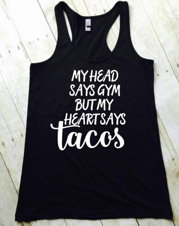 Funny Gym Tank Gym and Tacos Workout Tanks Funny by FitPink