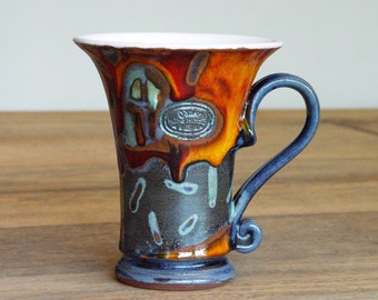 Unique Pottery Mug. Tea or Coffee Mug, Cute Ceramic Mug, Hand thrown and Hand painted Pottery, Ceramic Art, Danko Pottery