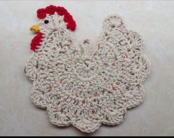 Crochet Chicken Potholder pattern (For Decoration Purpose Only) DIGITAL DOWNLOAD ONLY