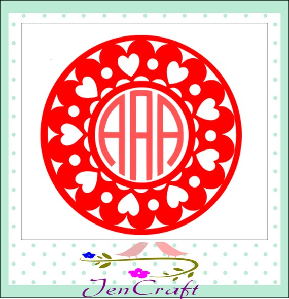 Download Valentine svg Heart Circle Monogram Frame svg by ...