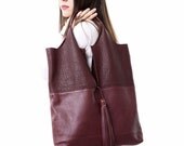 Tote Bag leather, Large Italian Leather Tote, tote bag - leather bag , womens leather handbags + wallet, Ganza on Etsy, Amelìe/burgundy Tote Bag leather, Large Italian Leather Tote, tote bag - leather bag , womens leather handbags + wallet, Ganza on Etsy, Amelìe/burgundy