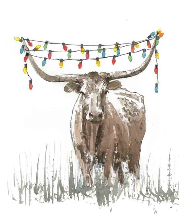 texas longhorn christmas lights holiday card texas longhorn christmas lights holiday card