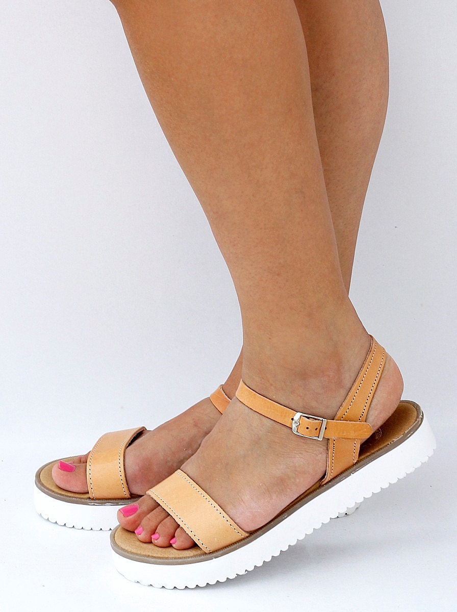 tan rubber sandals