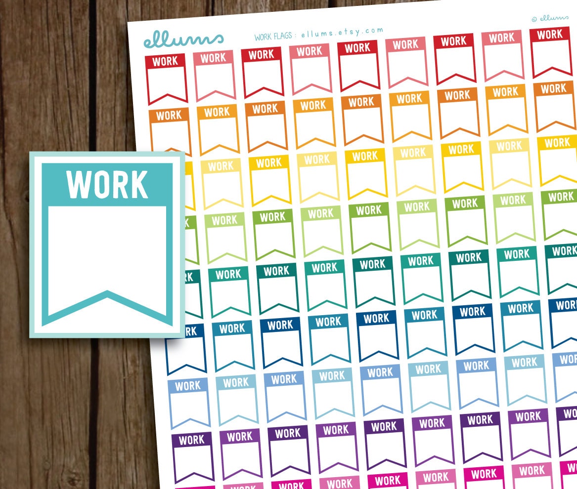 Work Stickers PRINTABLE Instant Download Work Planner