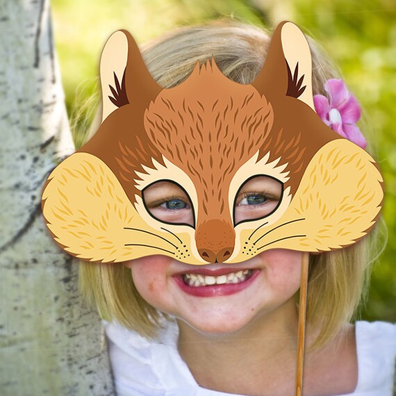 Squirrel Printable Mask Chipmunk Rodent DIY by LMEprintables