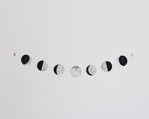 Watercolor Phases of the Moon Mobile