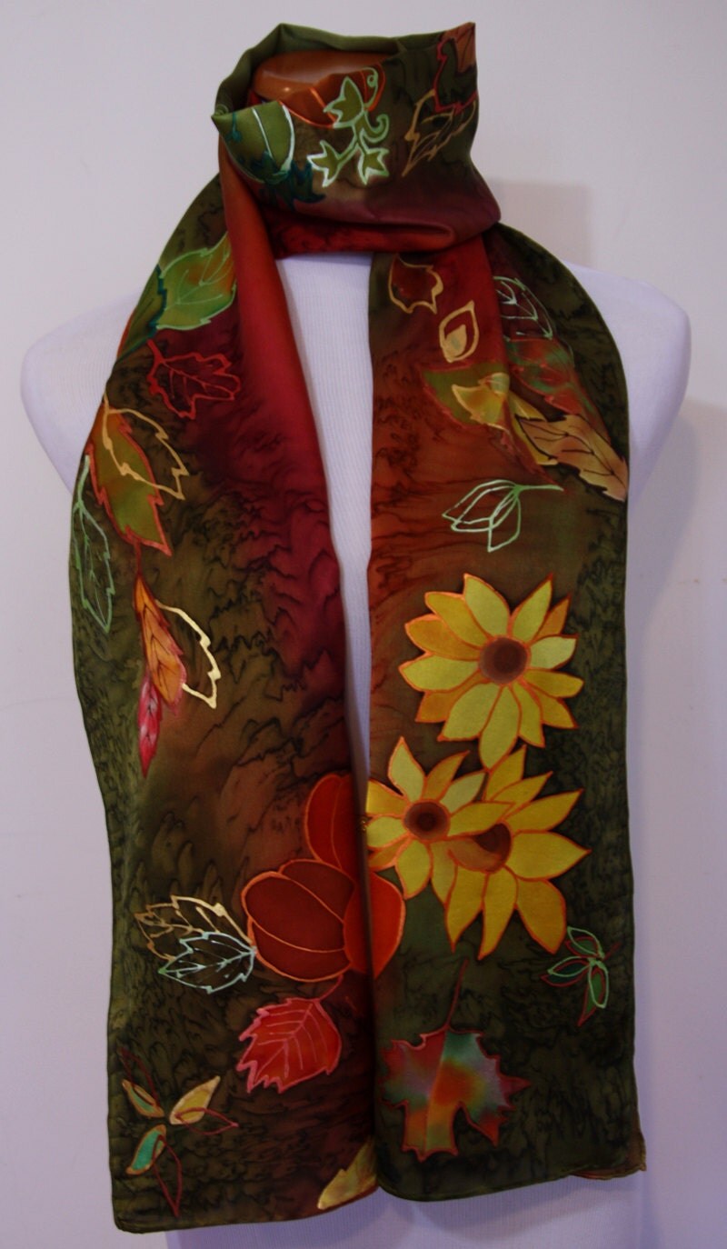 Thanksgiving Scarf Fall scarf Silk Woman's Scarf