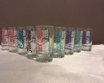 SALE: Personalized Shot Glasses, Bachelorette Shot Glass, Wedding Shot Glass, Spring Break, Bridal Party Gift, Bridesmaid, Wedding Favor