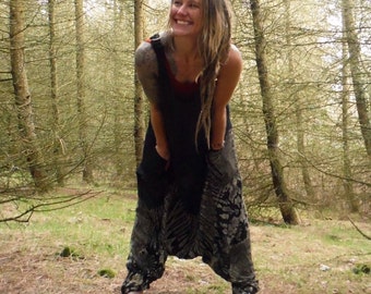 Tie Dye Harem Bottom Dungarees Monocrome Festival Jumpsuit Romper Onesie