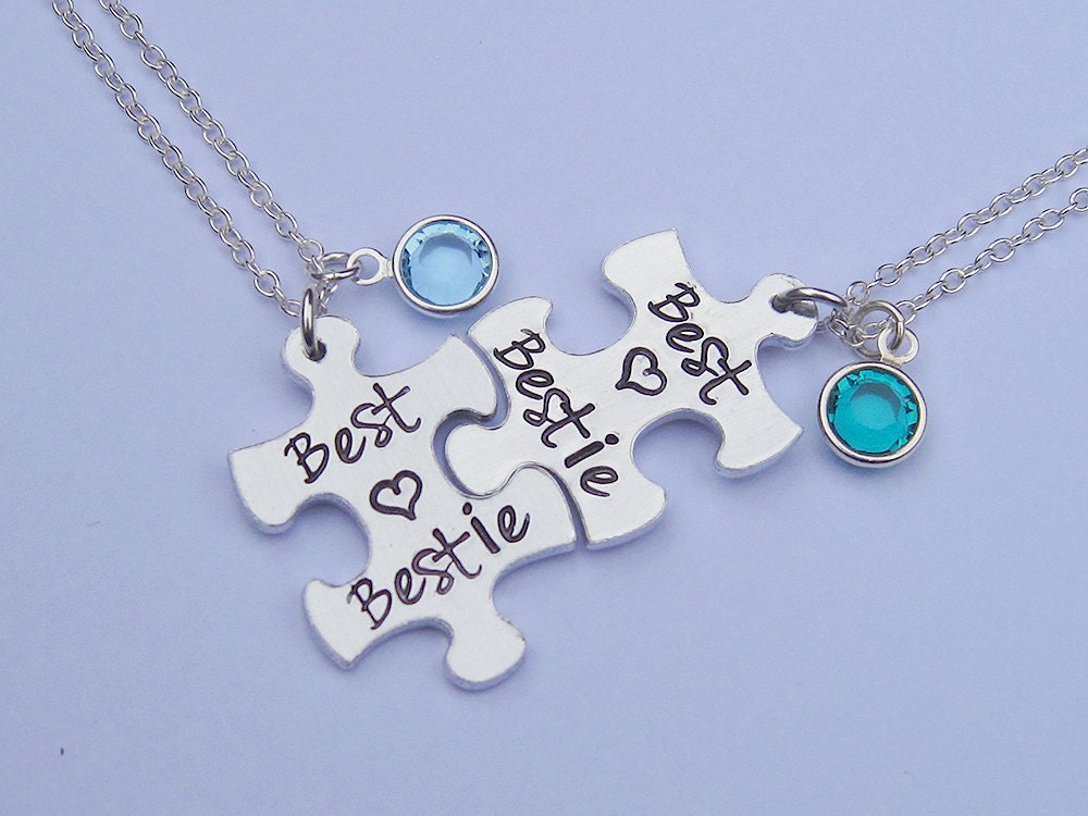 Best friends necklace set jigsaw puzzle piece necklace best